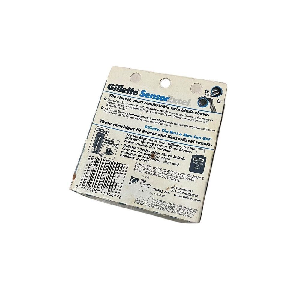 New Gillette Sensor Excel Cartridges For Men 1996 Deadstock - Picture 2 of 3